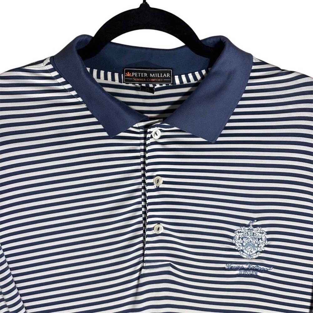 Peter Millar Summer Comfort Polo Shirt Mens XLT White Trump National Jupiter